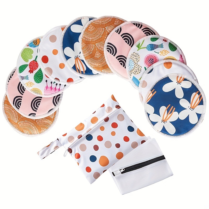 

Bamboo Reusable Breast Pads For Breastfeeding - 10 Washable Pads + Wet Bag +wash Bag, Super Absorbent Breast Pads Nipple Pads For Breastfeeding Nursing Pads For Breastfeeding ( 4.7")