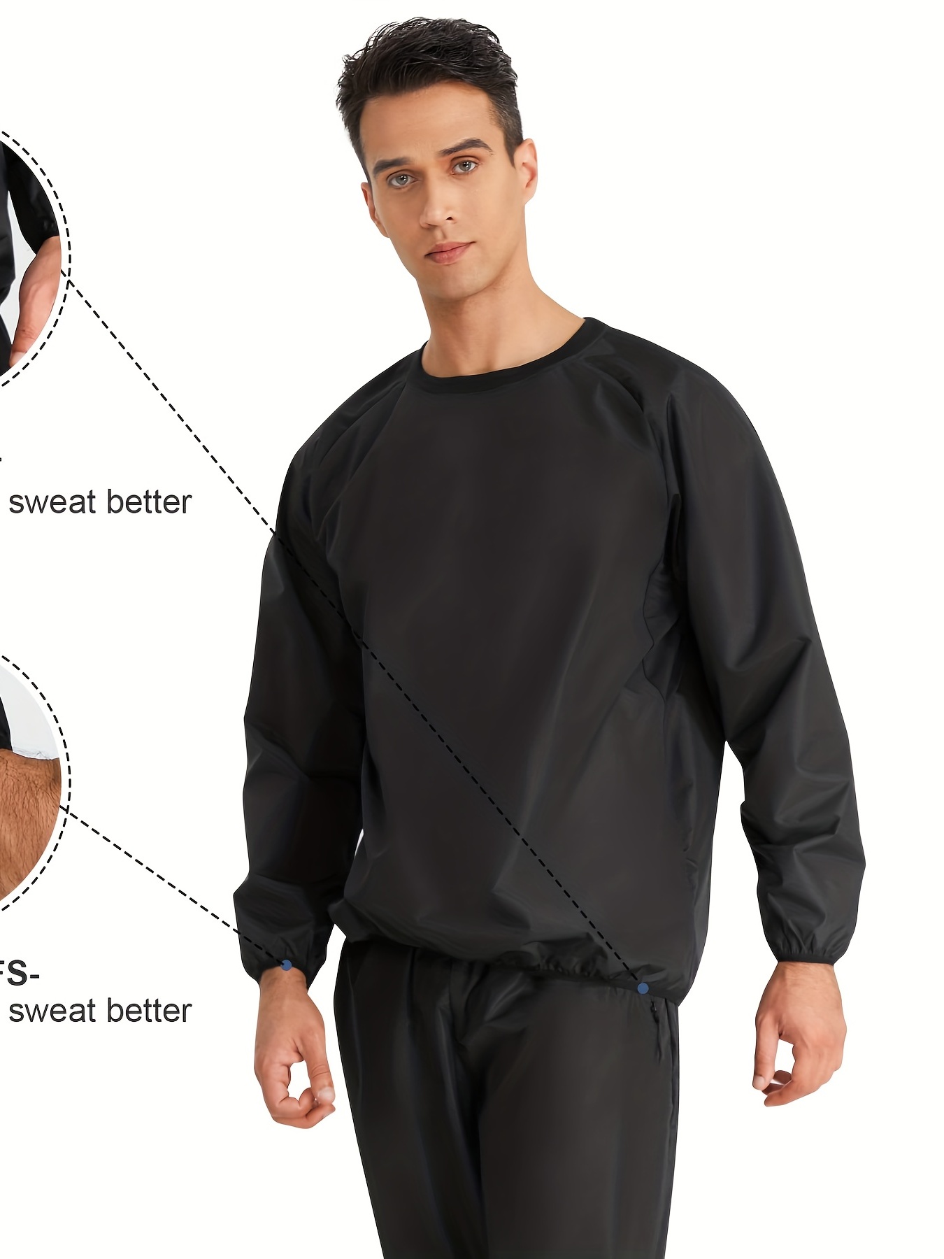 Men's Heat Trapping Sauna Suit Sweat Shirt Weight Loss - Temu