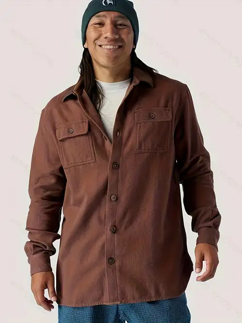 Plus Size Men's Solid Coat Fleece Button Jacket Oversized - Temu United  Arab Emirates