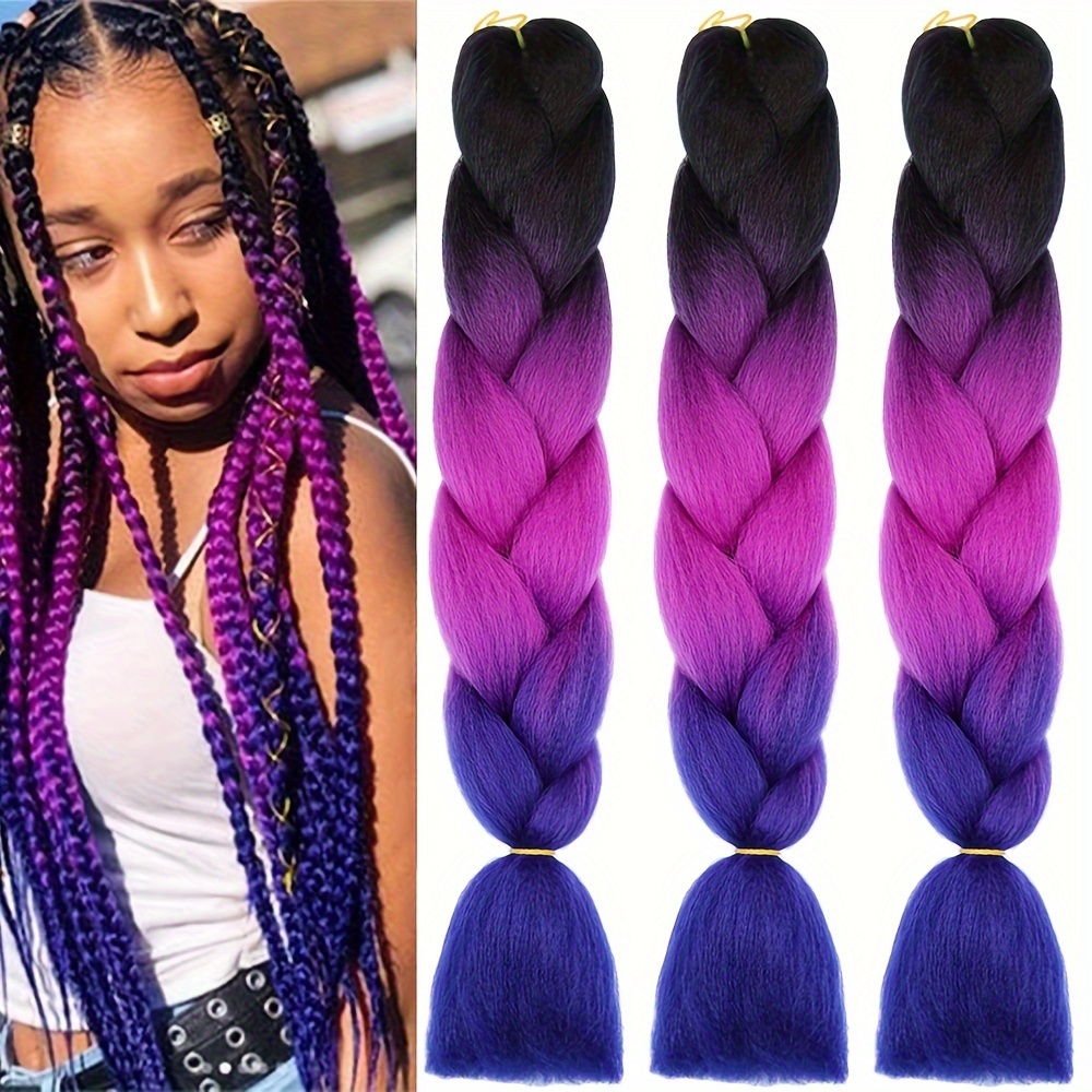 Synthetic Available In Different Colors Jumbo Braiding Hair - Temu