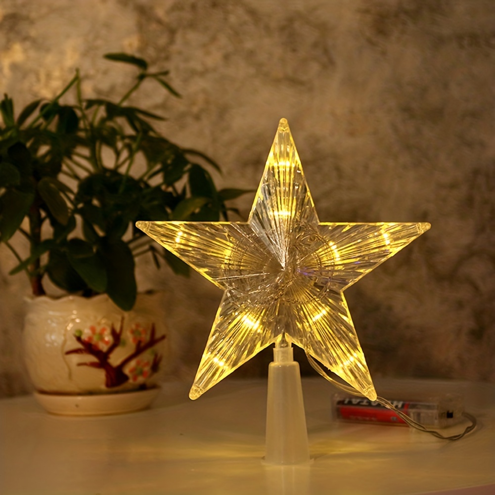 Christmas Tree Topper Star With Lights Led Night - Temu