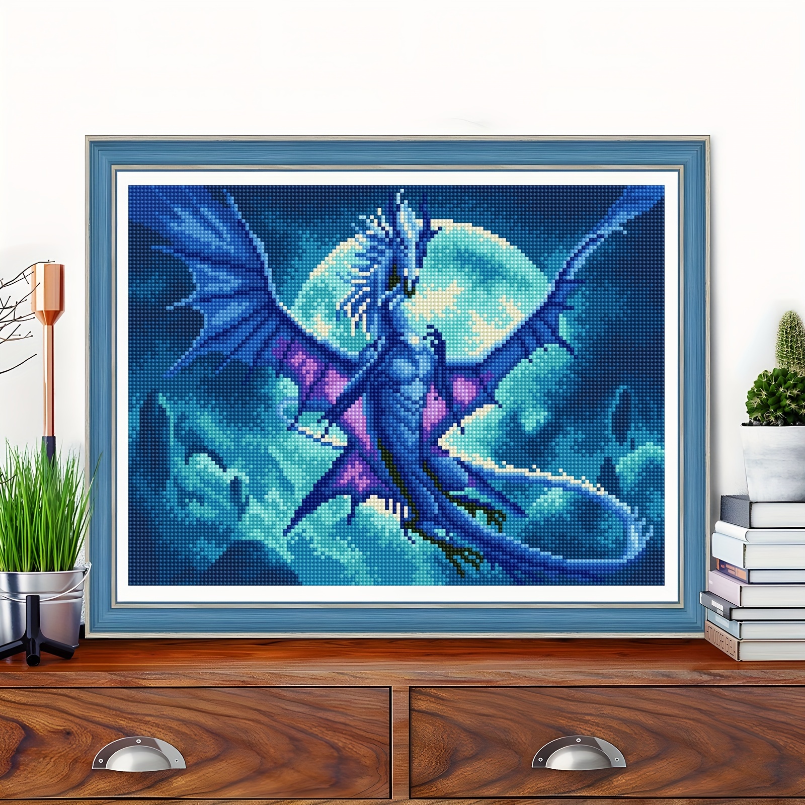 Full Crystal Diamond Paintings Dragon Cross Stitch Diy Kit - Temu