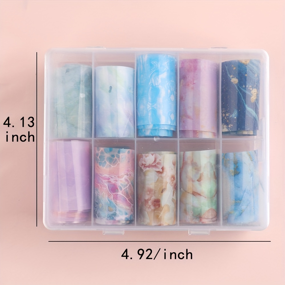 Colorful Marble Nail Foil Transfer Sticker Nail Art Decals Self Adhesive