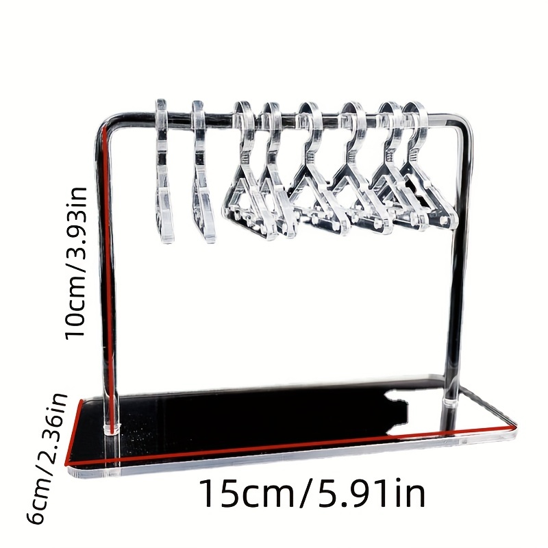 Earring Rack Earring Hanger Displays With 6 Mini Hangers Frosted Acrylic Earring  Holder Miniature Clothing Rack for Earrings 