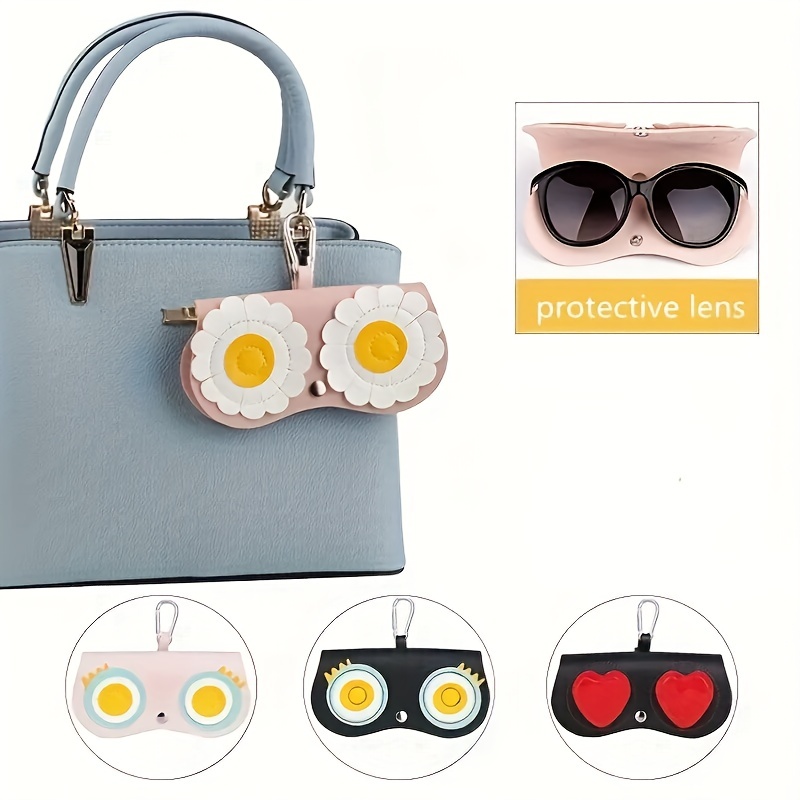 1Pc Soft Leather Sunglasses Bag Waterproof Glasses Case Sun Glasses Pouch  Simple Eyewear Storage Bags Eyewear Accessories