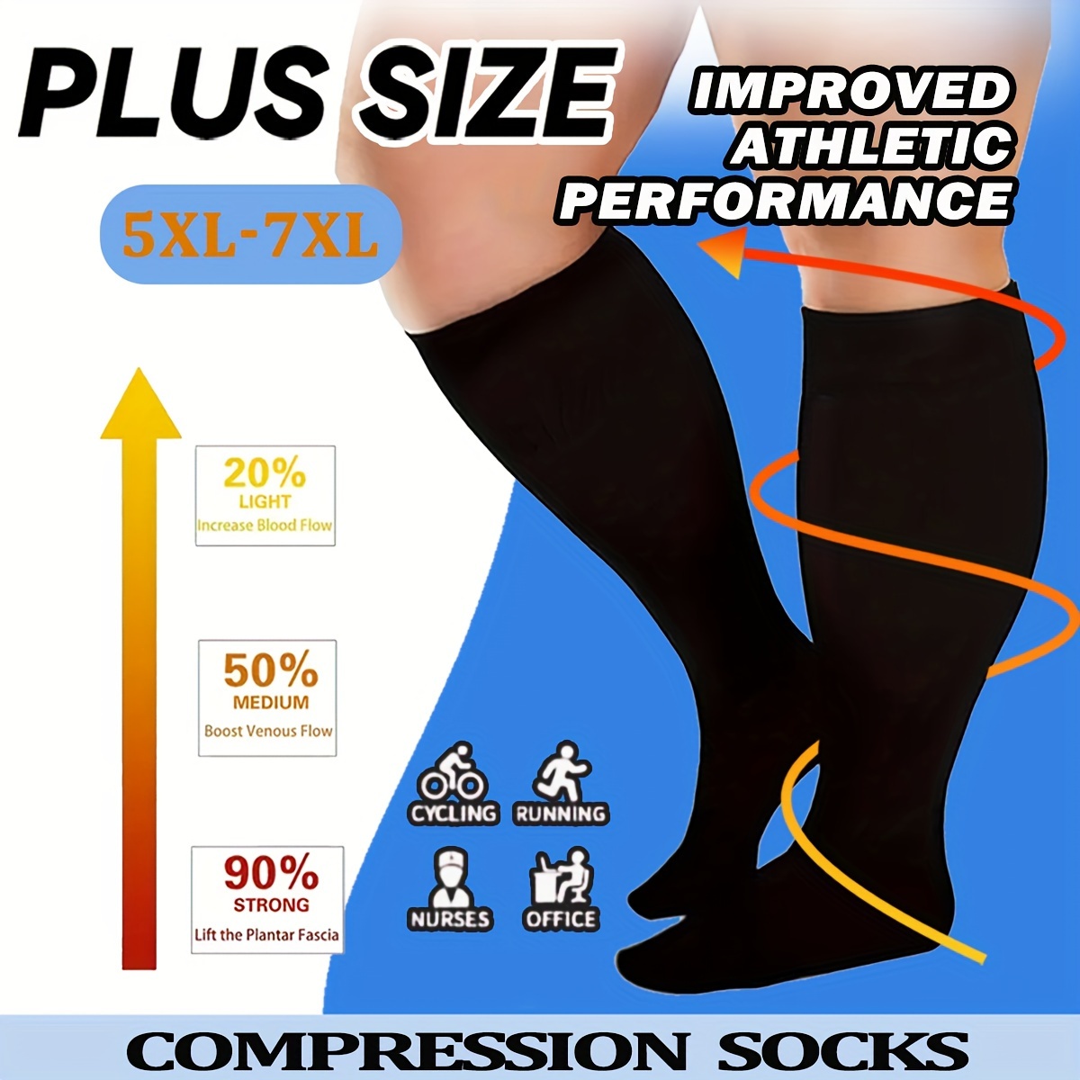 Thigh High Compression Stockings Graduated Pressure Socks - Temu Canada