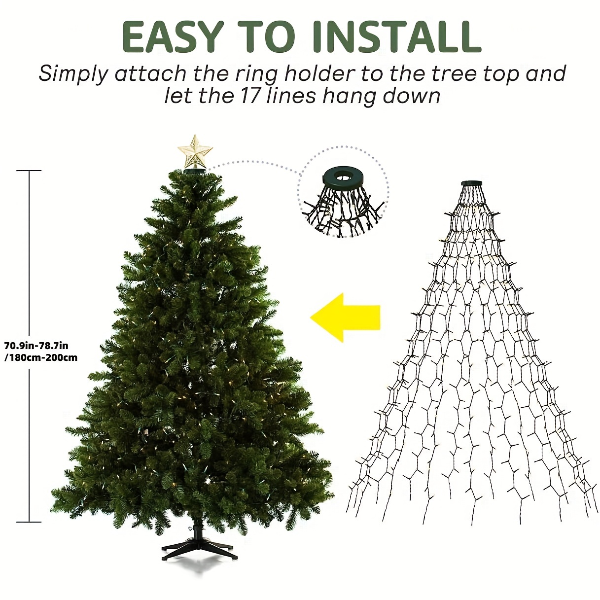 400led Christmas Lights Christmas Tree Outdoor String Lights - Temu