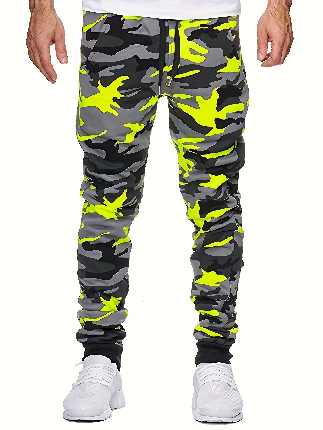 Fluorescent camouflage printed pants-