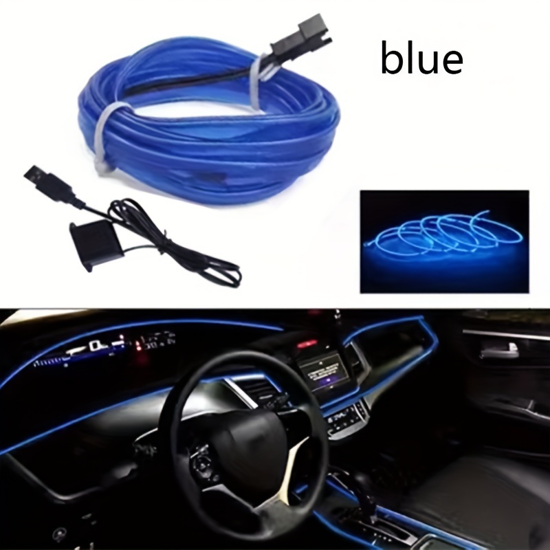 Blue Led Car Interior Lighting Strip Auto Led Strip Garland - Temu