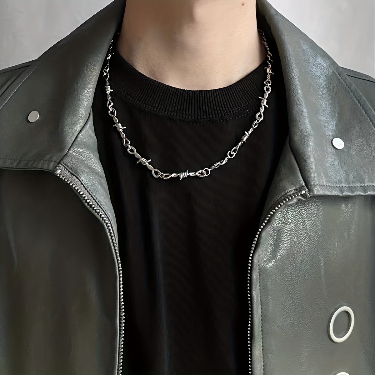 Men's Necklace - Men's Choker Necklace - Men's Leather Necklace - Men's  Jewelry - Men's Gift