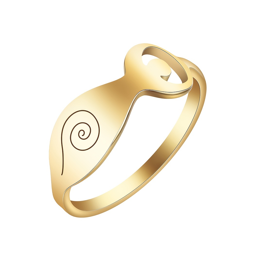Wicca Spiral Goddess Ring Men Stainless Steel Ring