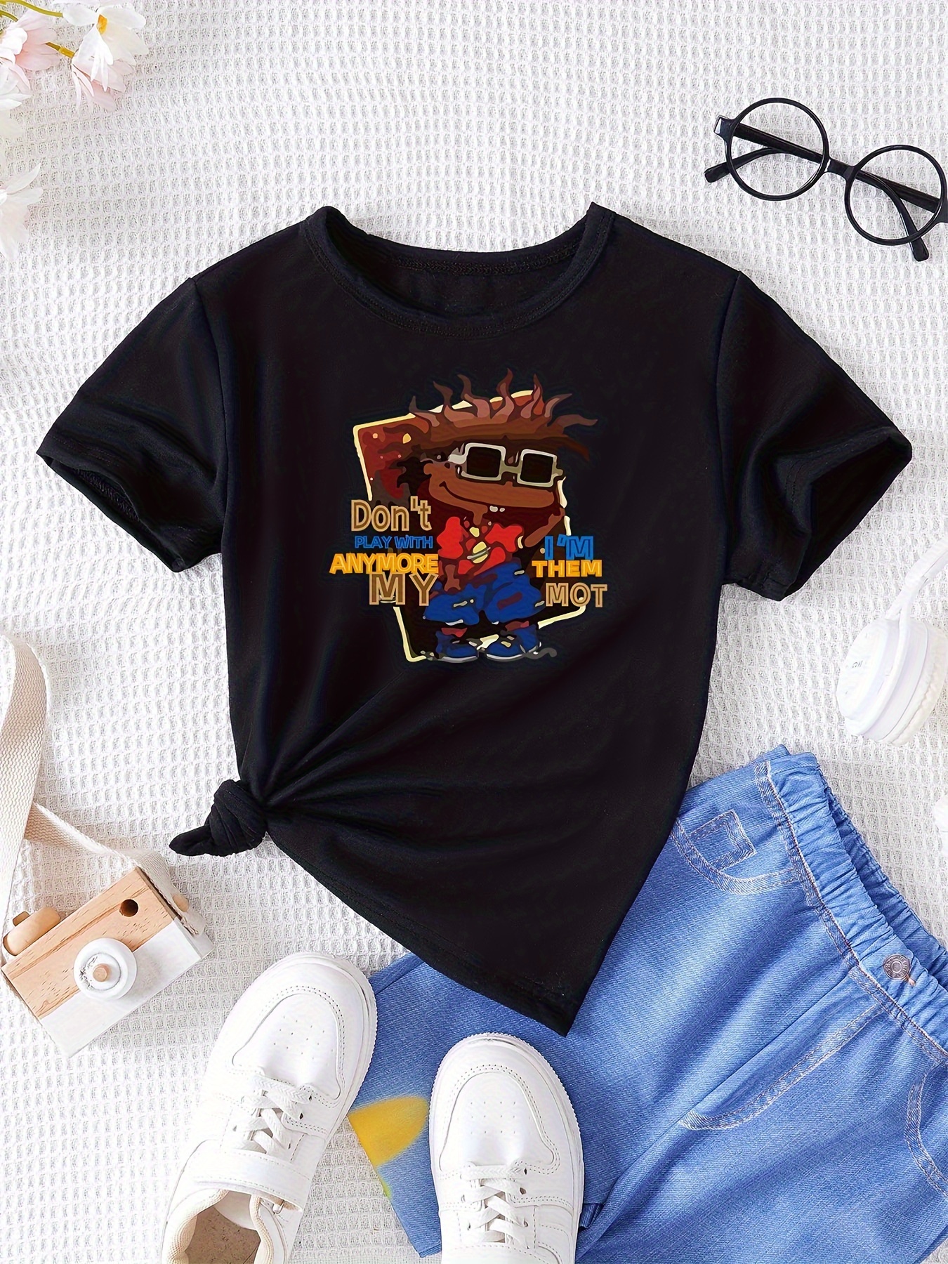 Bonita Camiseta Con Estampado Gráfico, Camisa De Manga Corta Con Cuello  Redondo De Dibujos Animados Para Regalos Del Día De San Valentín, Camisetas  In