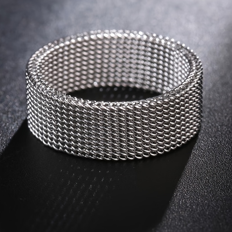 Men's Variable Grid Mesh Band Ring