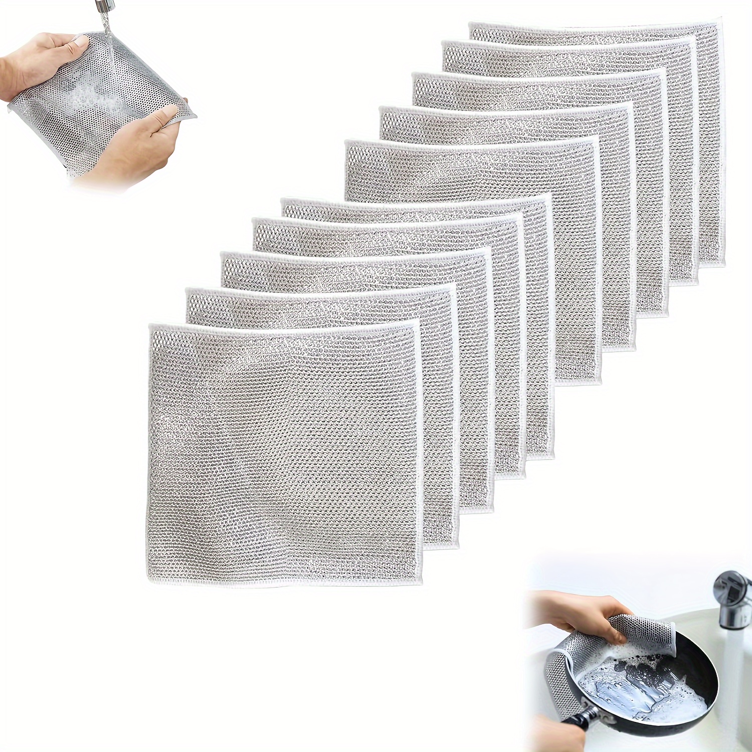 Wire Dishwashing Cloth Mesh Dishcloth For Kitchen Stove - Temu