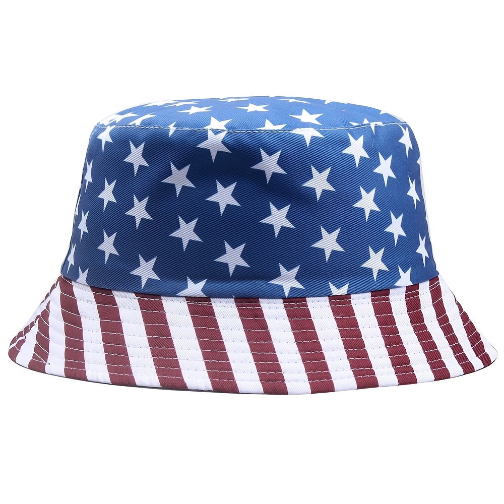 European And American Bucket Hat Mens Double Sided Sunscreen Sun Hat Womens  Trendy All Match American Flag Sun Hat Basin Hat, Shop Now For  Limited-time Deals