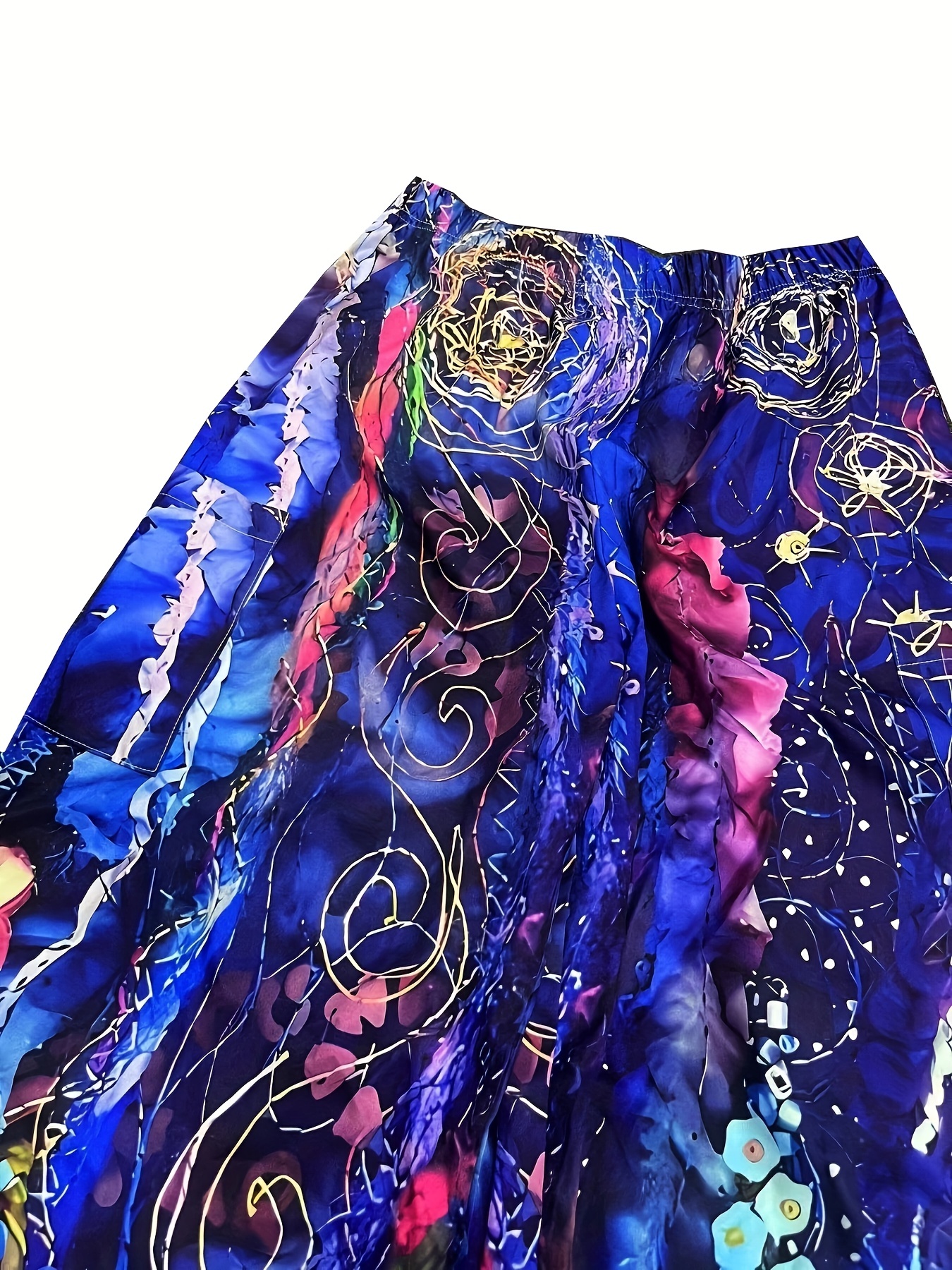 Women's Allover Print Casual Loose Wide Leg Pants - Cosmic Serenity Shop