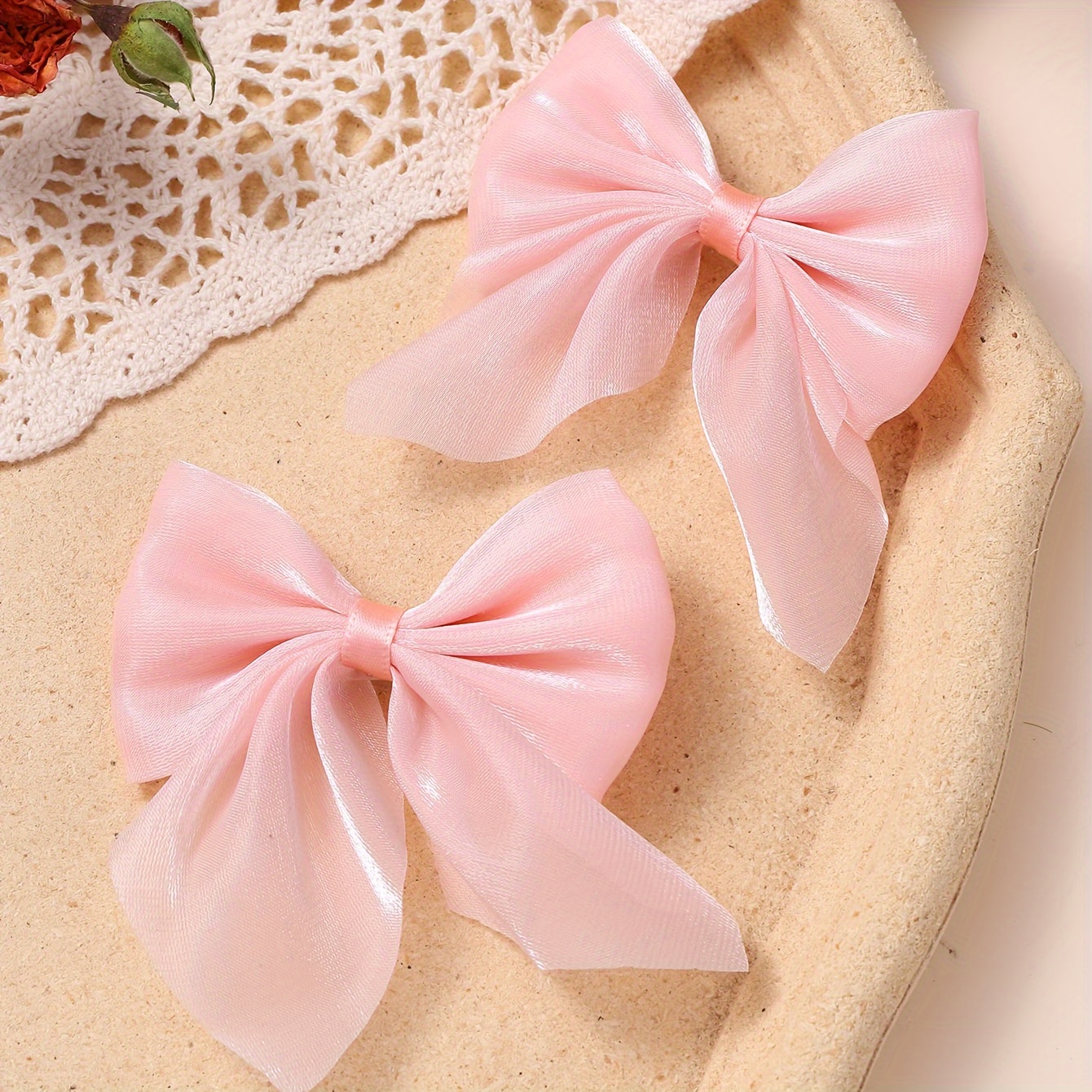 2pcs Ballet Style Simple Hair Clip With Ribbon Bow For Women, Suitable For  All Occasions