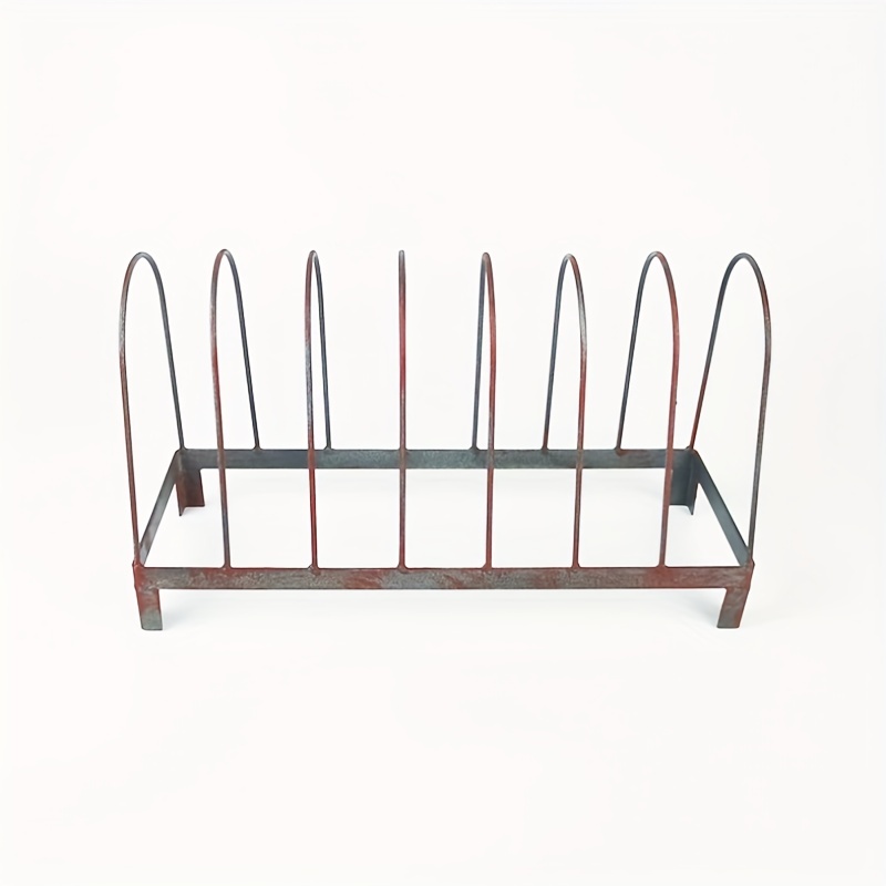 1pc Iron Black/white Coated Kitchen Storage Rack With Drainer For