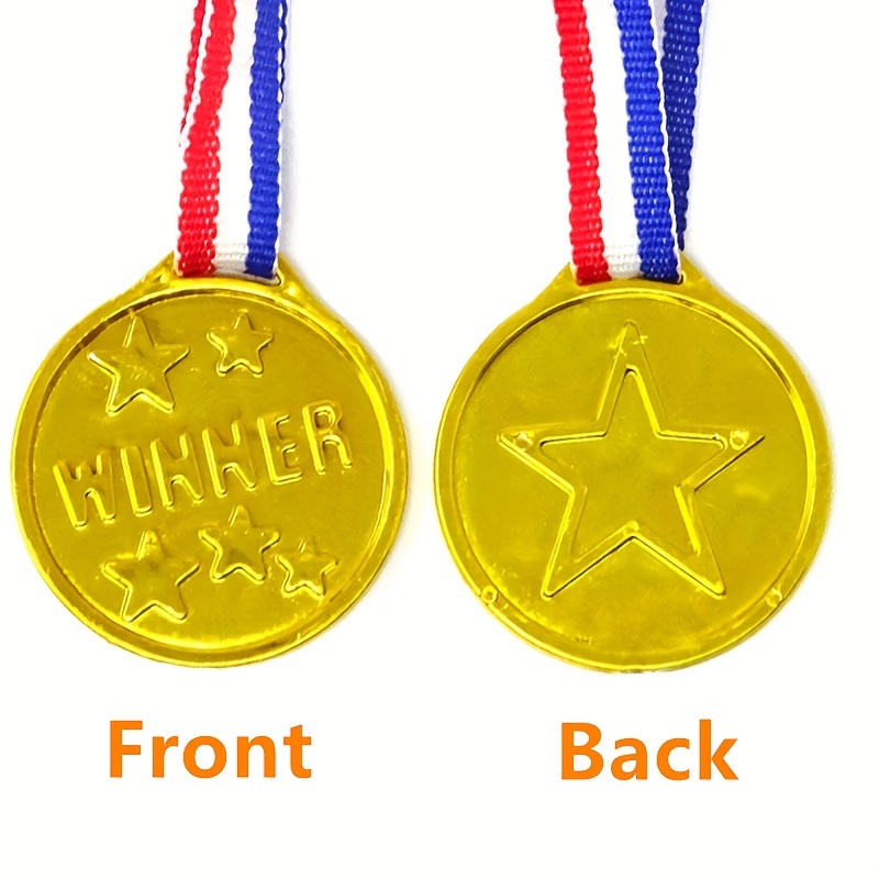 10 Pièces Médailles D'Or En Plastique Pour Enfants Médailles