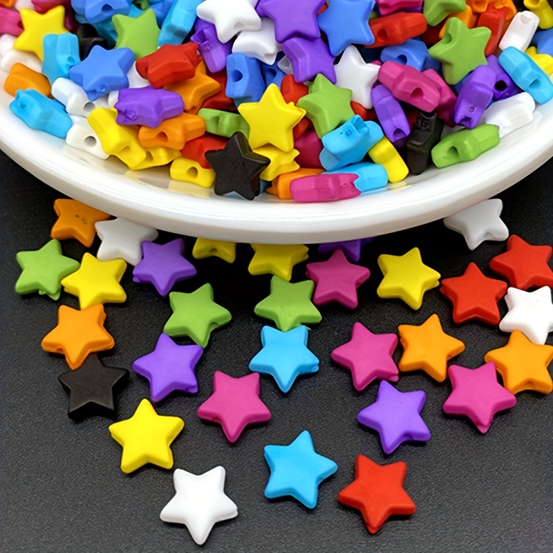 50pcs 11mm Five-pointed Star Acrylic Matte Beads Loose Spacer Beads for  Jewelry Making DIY Handmade Accessories