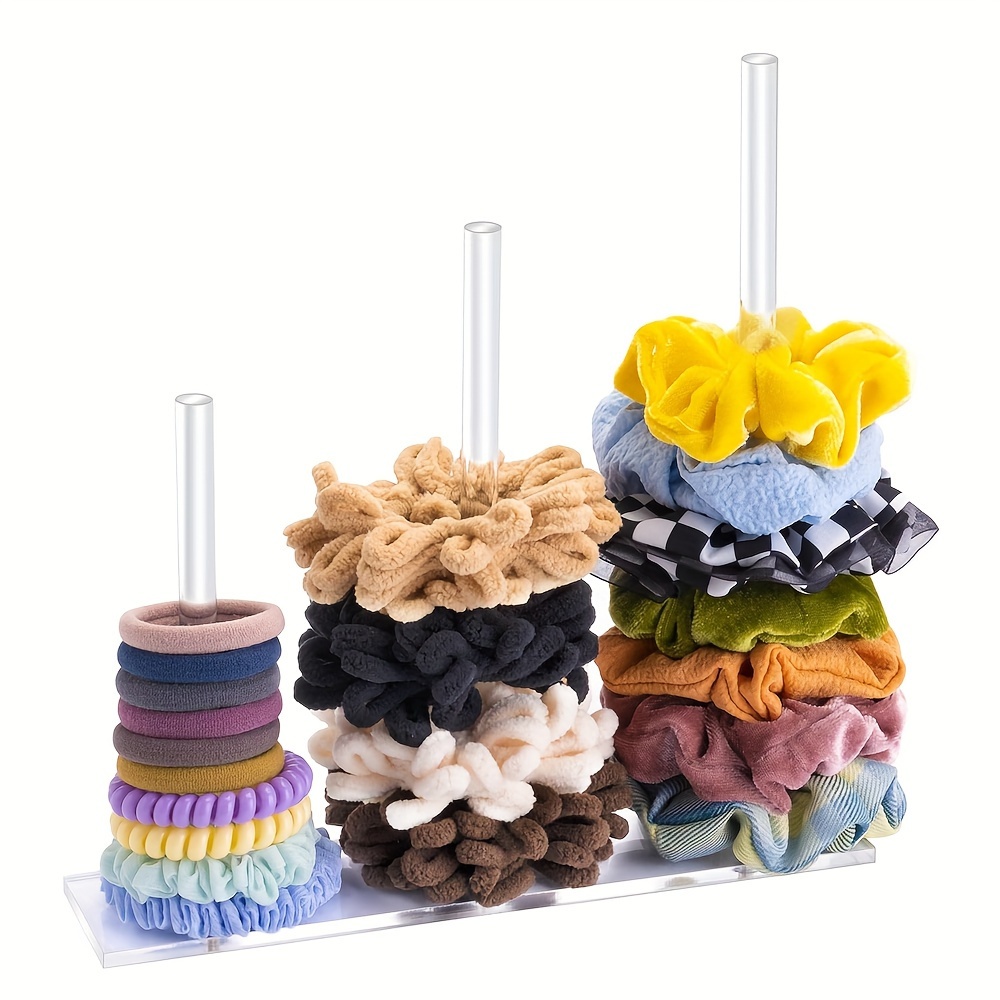 4 Tier Stackable Hair Accessories Organizer for Hair Ties, Bows
