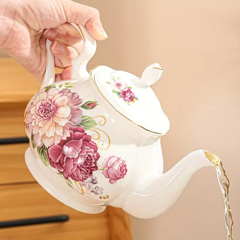 Ceramic teapot European Style Flower Teapot Coffee Pot Water - Temu