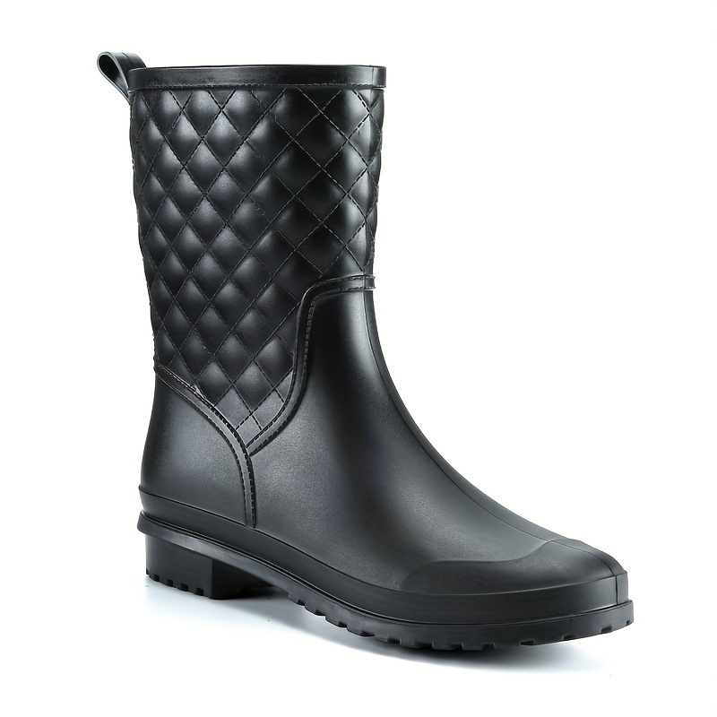 Hunter black quilted rain clearance boots