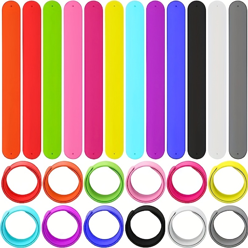 

12pcs Rainbow Silicone Slap Bracelets, 12 Colors Slap Bracelet Wristbands Soft And Safe For Party Decorations Favors