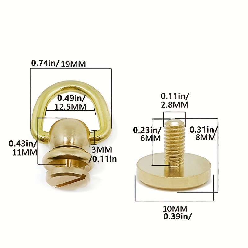 Metal D-ring Screw Rivets, Diy Accessories Modification Kit, With Hanging  Ring Side Buckle - Temu