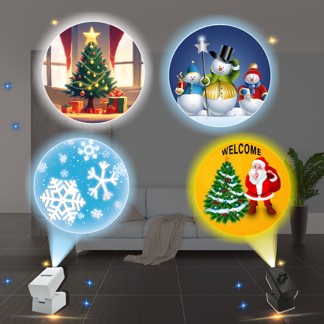 Projecteur laser de Noël extérieur – 10 motifs LED de projection de paysage  – Projection étanche avec minuterie et mode flash pour Noël, maison