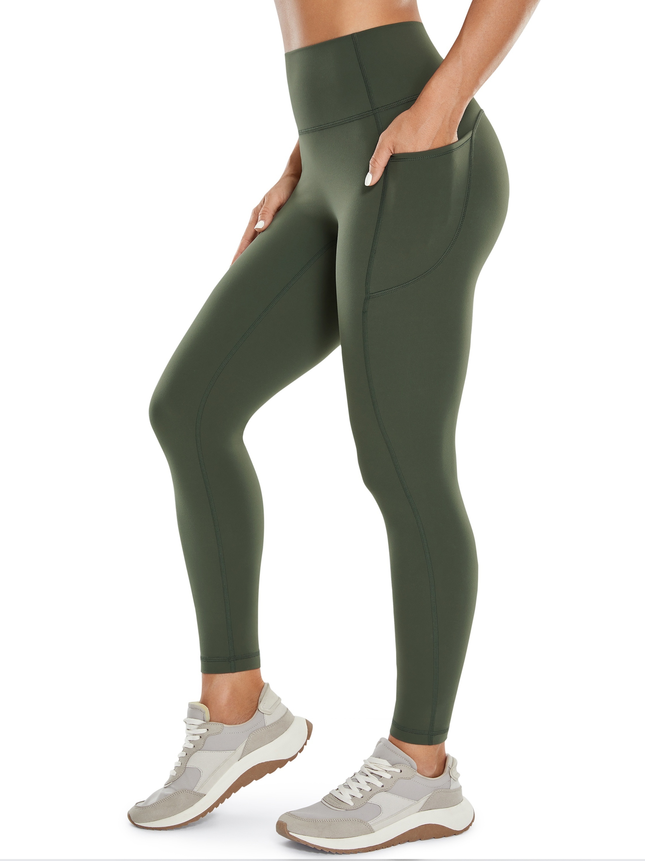 Pocket Sports Leggings Women Solid High Waist Fitness Yoga Pants