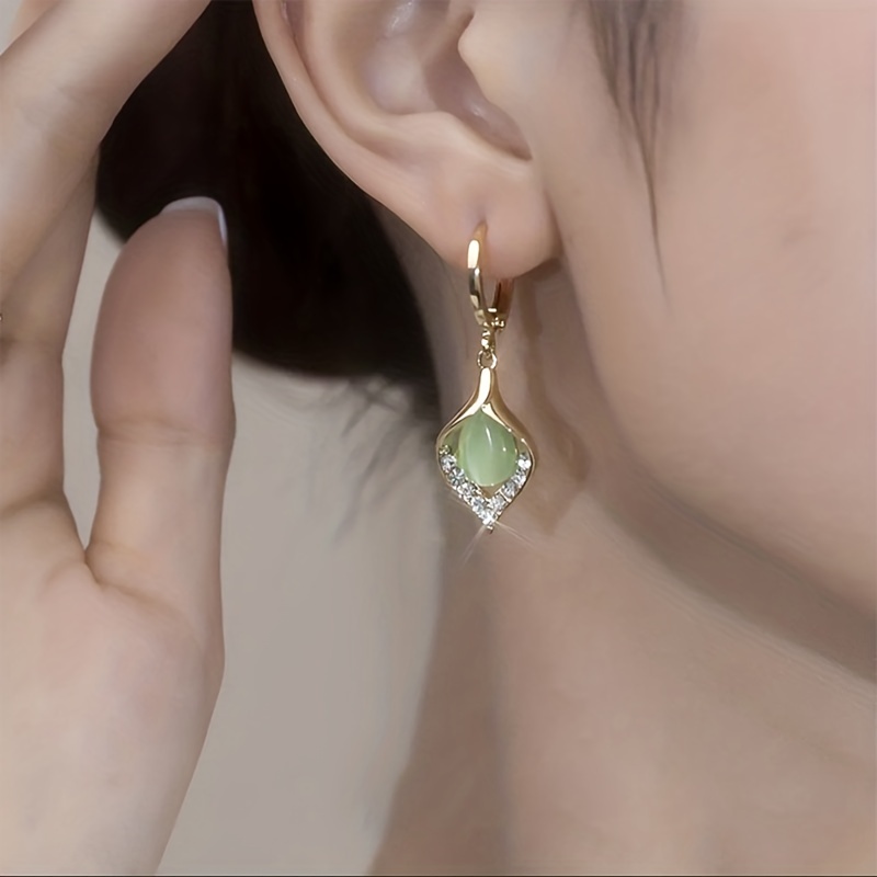 Women's Opal Water Drop Shape Earrings
