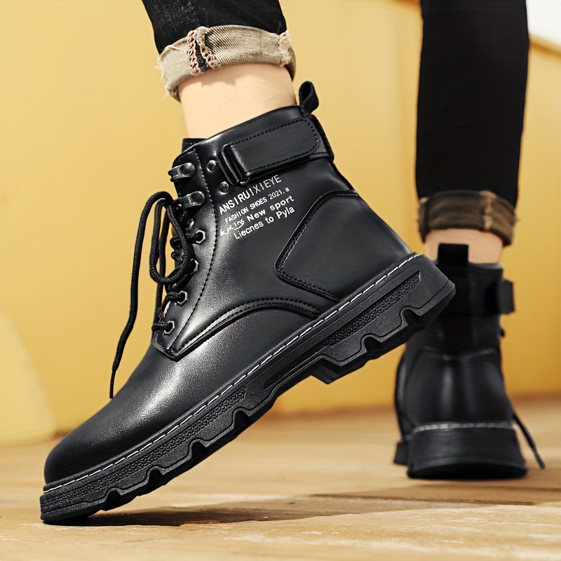 Botas Cordones Hombre, Zapatos Casuales Caminar, Botas Servicio Botas  Inspiradas - Calzado Hombre - Temu Chile