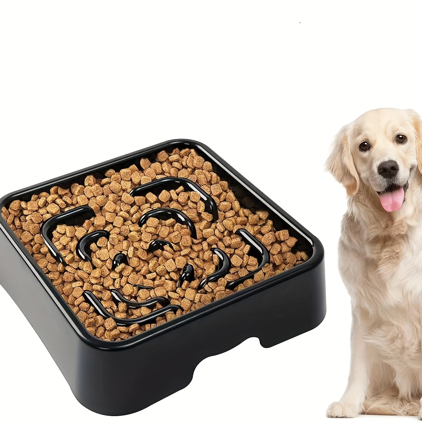 Plastic Pet Slow Feeder Dog Food Bowl With Non-slip Bottom Anti-choking Pet  Feeding Puzzle Bowl For Dogs And Cats Pet Supplies - Temu