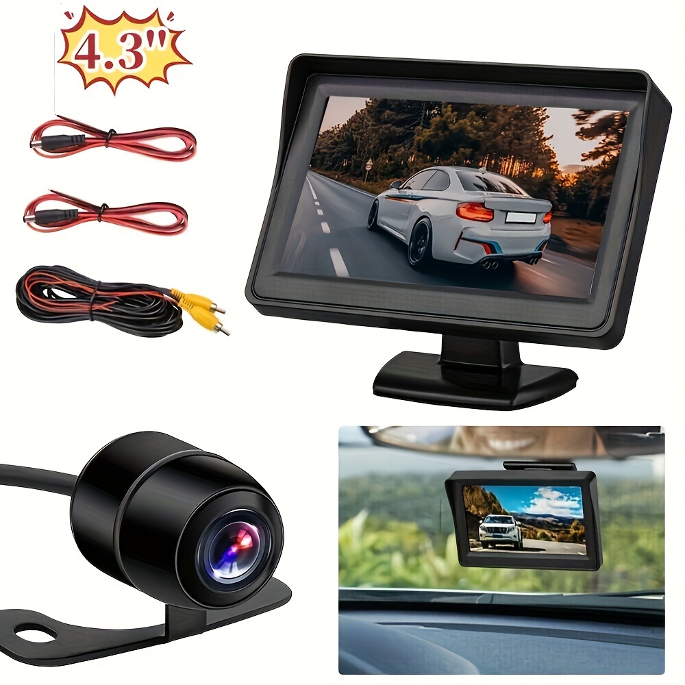 Sistema Vista Trasera Coche Cámara Pantalla Lcd 4 3 Pulgadas - Temu