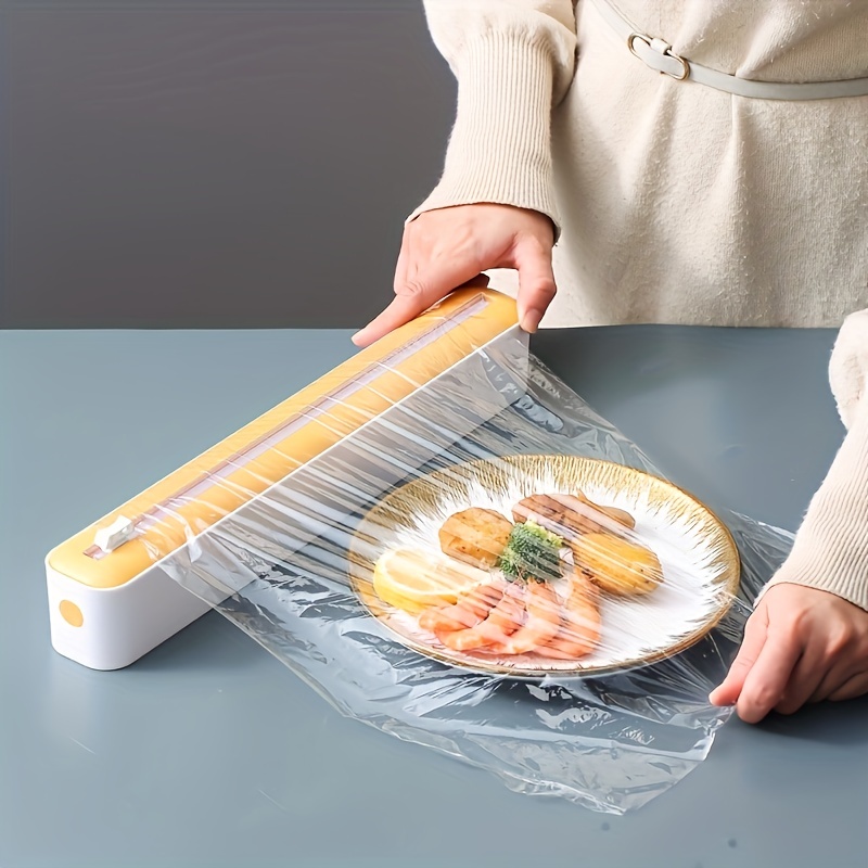 Distributeur rond d'aliments en plastique pour cuisine, coupe-film