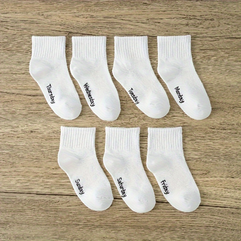 

7 Pairs Of Boy's Solid Liner Anklets Socks, Comfy Breathable Soft Non Slip Socks For Kid's Outdoor Wearing