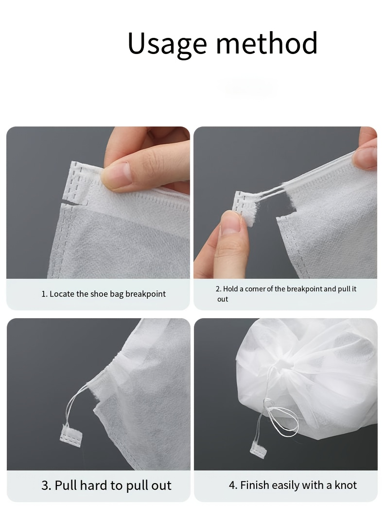 20pcs Non- Dustproof Drawstring Storage Bags - Lightweight Shoe & Accessory Organizers with Secure Closure, Minimalist White Design for Travel, Closet & Home Organization, Shoe Storage Organizer, Transparent Design, Easy Pull Closure