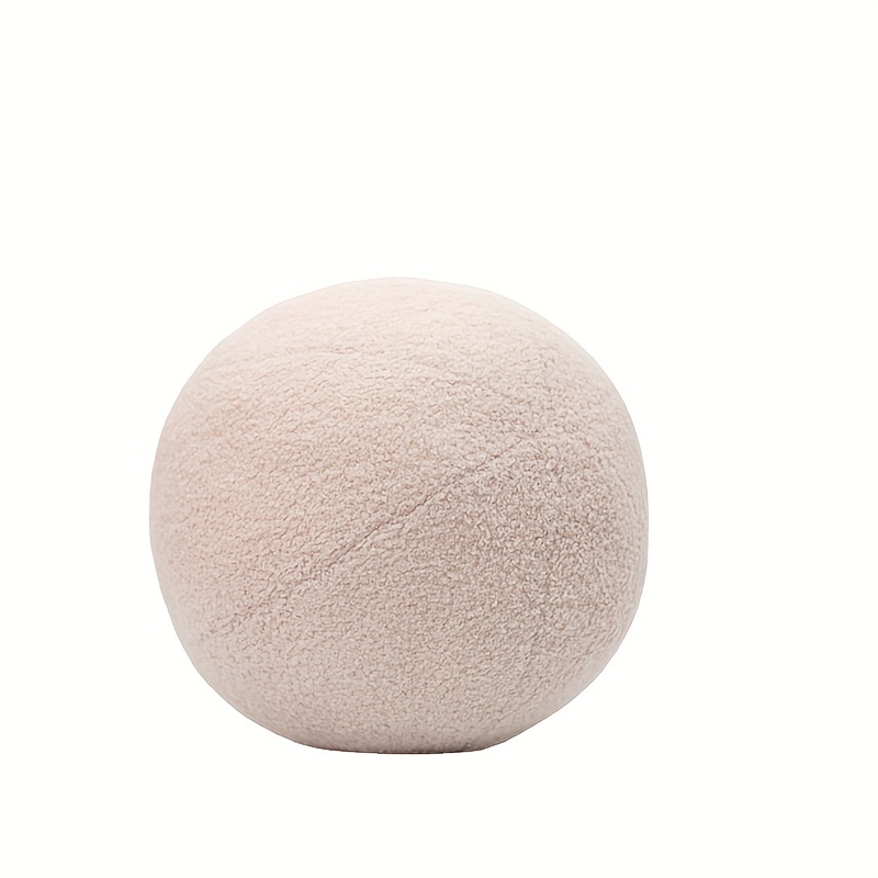 Image of 1pc Nordic Style Spherical Teddy Velvet Throw Pillow Sofa Decoration Plush Cushion Bedroom Decoration Throw Pillow Pink Solid Chair Cushion