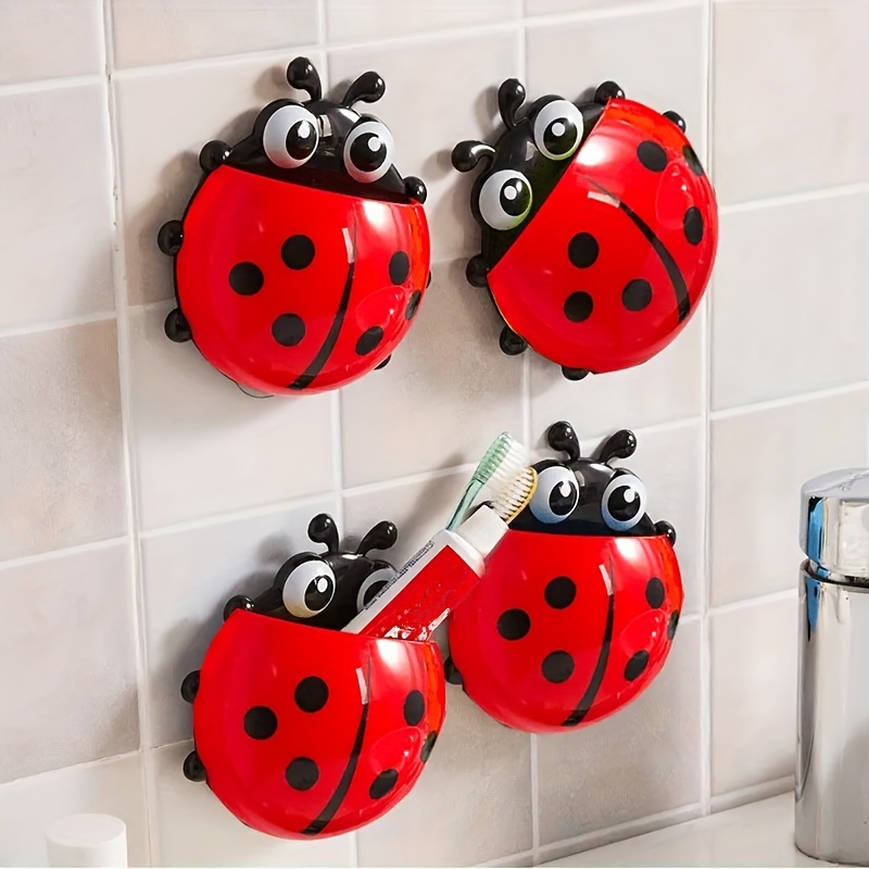 Porta Spazzolino Da Denti A Forma Di Coccinella Da 1 Pezzo, Porta  Dentifricio A Parete Con Coccinella Di Cartone Animato, Porta Spazzolino  Carino Creativo, Ripiano Portaspazzolino Senza Punzonatura