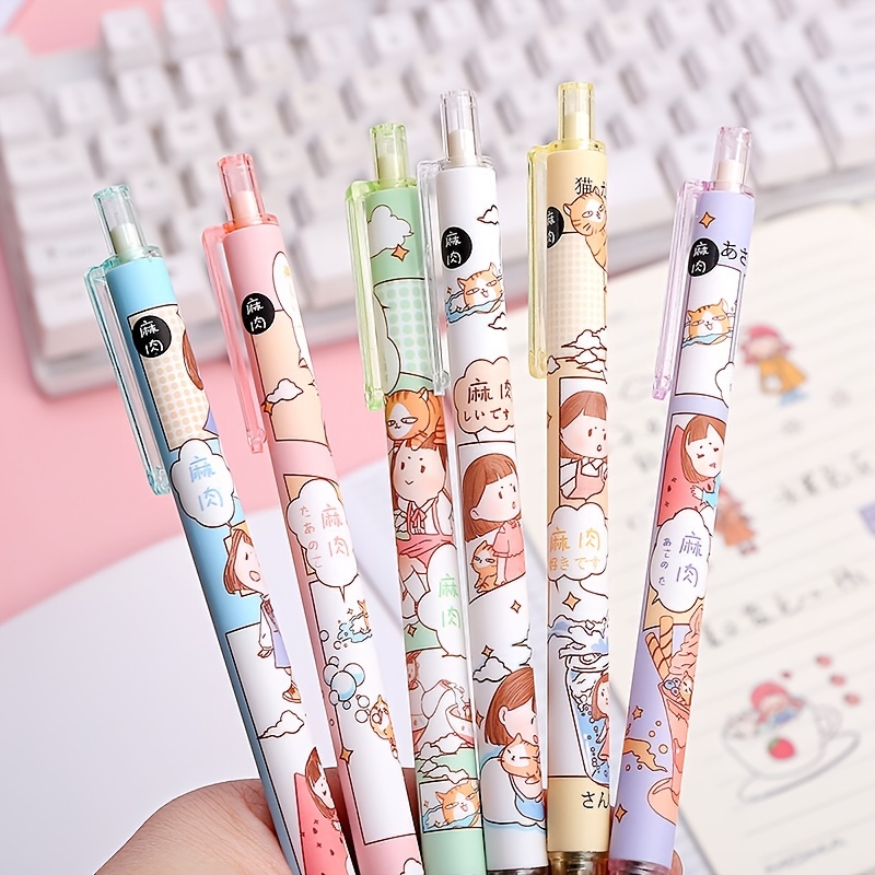 Kawaii Cute Cartoon Colorido Key Shape Gel tinta bolígrafos papelería  papelería para estudiantes útiles escolares papelaria (6)