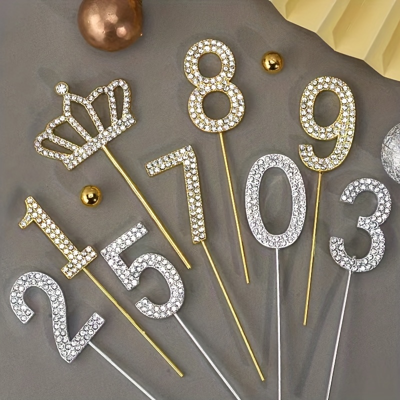 1pc Cake Topper Topper De Gâteau En Alliage De Paillettes Et