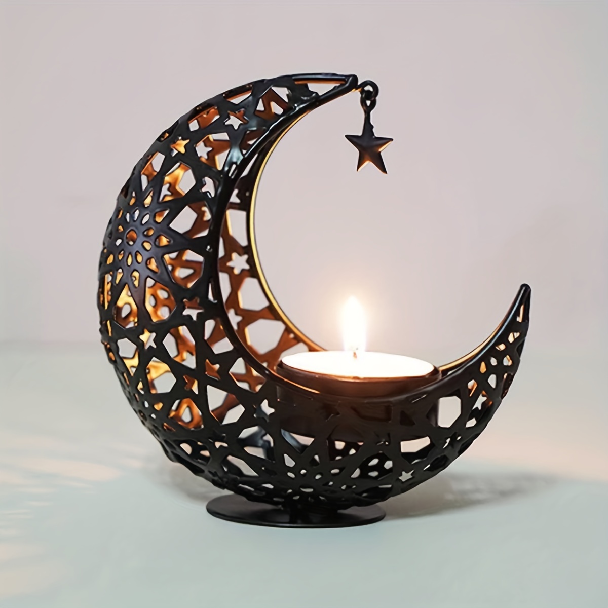 Moon Shaped Hollow Candle Holder Metal Candle Holder Wedding - Temu