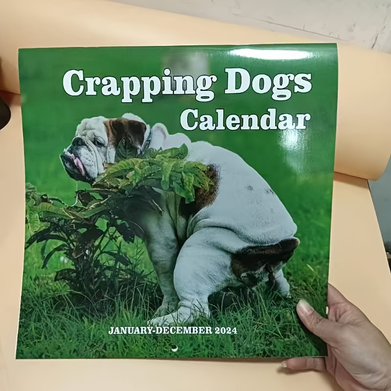 Calendrier 2024, Calendrier des chiens caca 2024 Calendrier mural chien  drôle Gag cadeaux de janvier 2024 à décembre 2024 12 calendrier mensuel  suspendu
