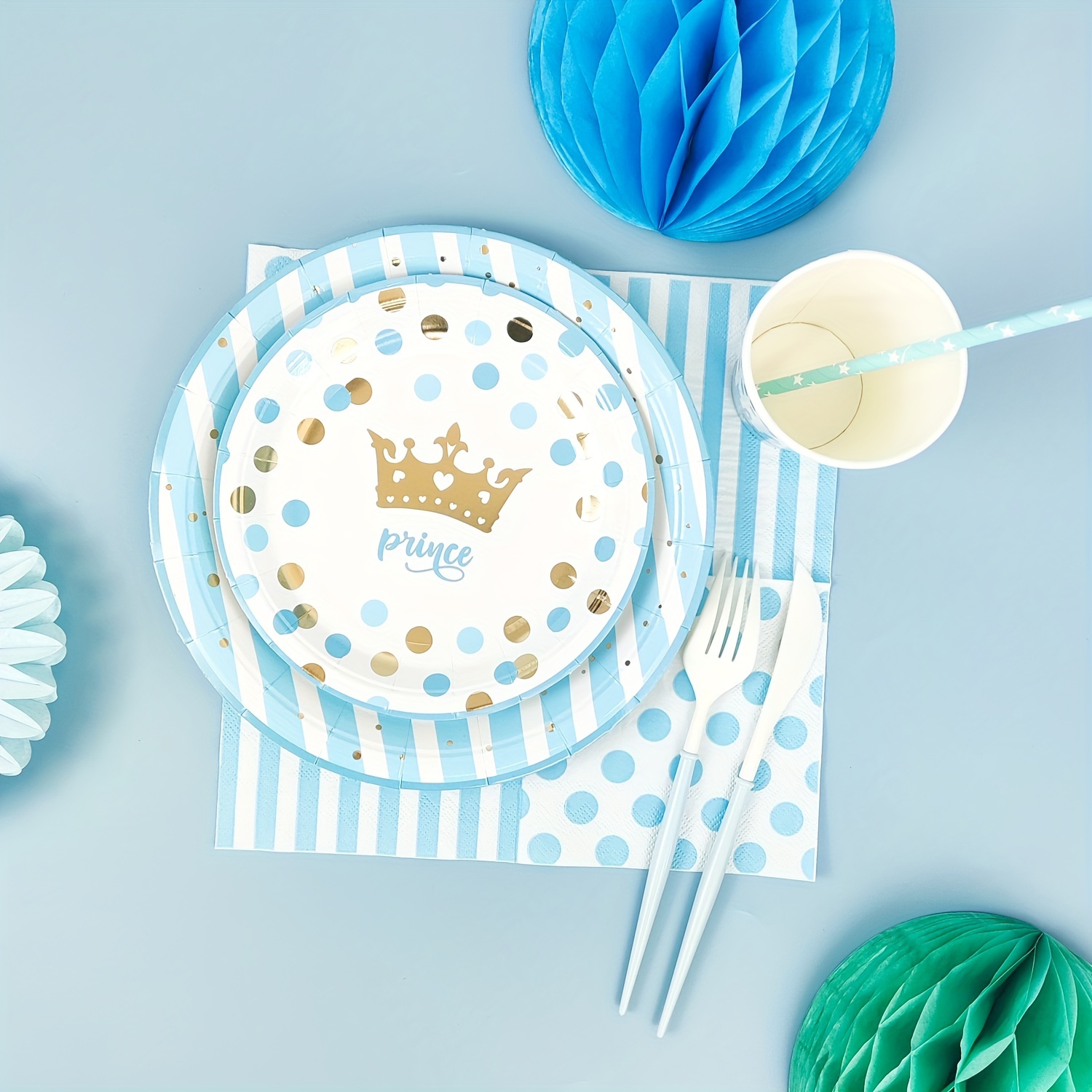 Disposable Birthday Party Supplies Kit for 8 Guests