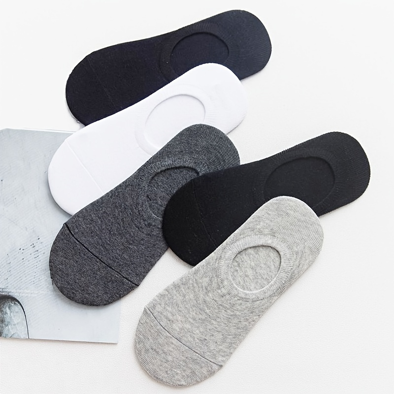 5-Pairs: Breathable No Show Boat Socks Non-Slip