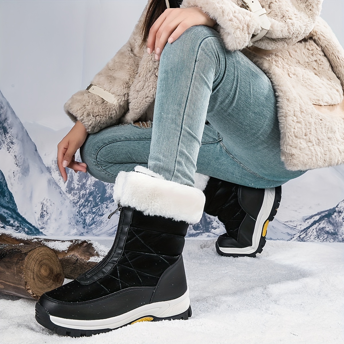 Women's Waterproof Snow Boots Winter Warm Hiking Boots