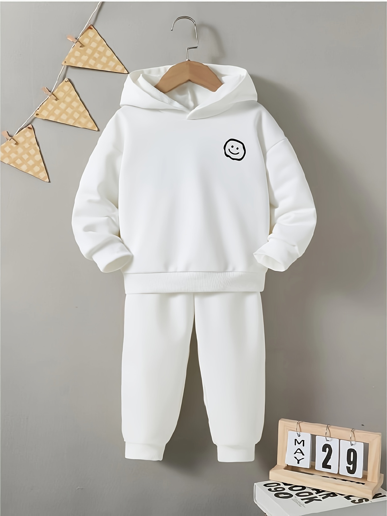 Toddlers Girls Casual Hooded Sweatshirt Elastic Waist Jogger - Temu