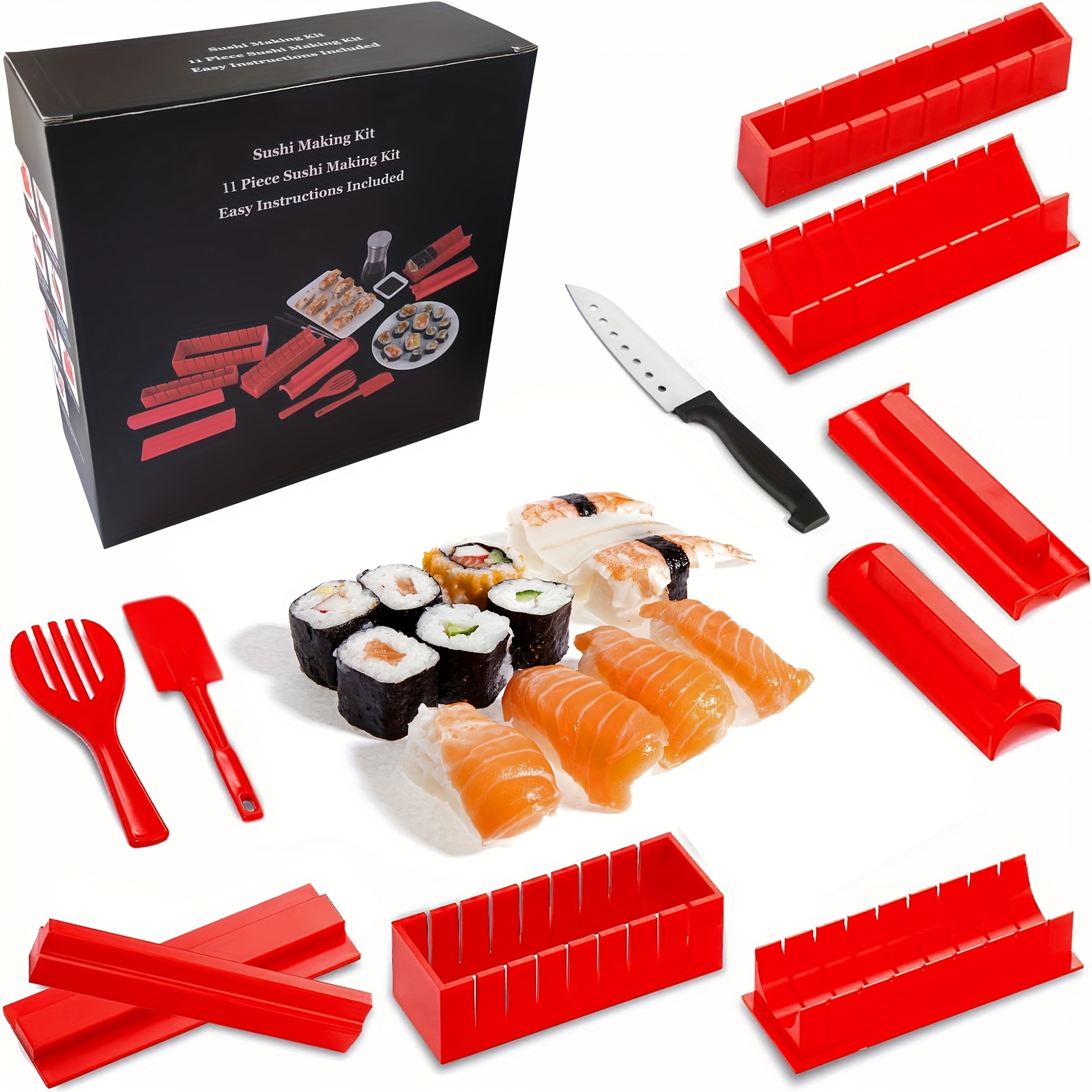 Sushi Making Kit, Sushi Maker, Sushi Roll Maker Set With Sushi Knife, Rice  Ball Mold, Sushi Mold, Rice Spoon, Diy Sushi Making Tools, Prefect Home Sushi  Making Kit, Kitchen Tools, Baking Tools