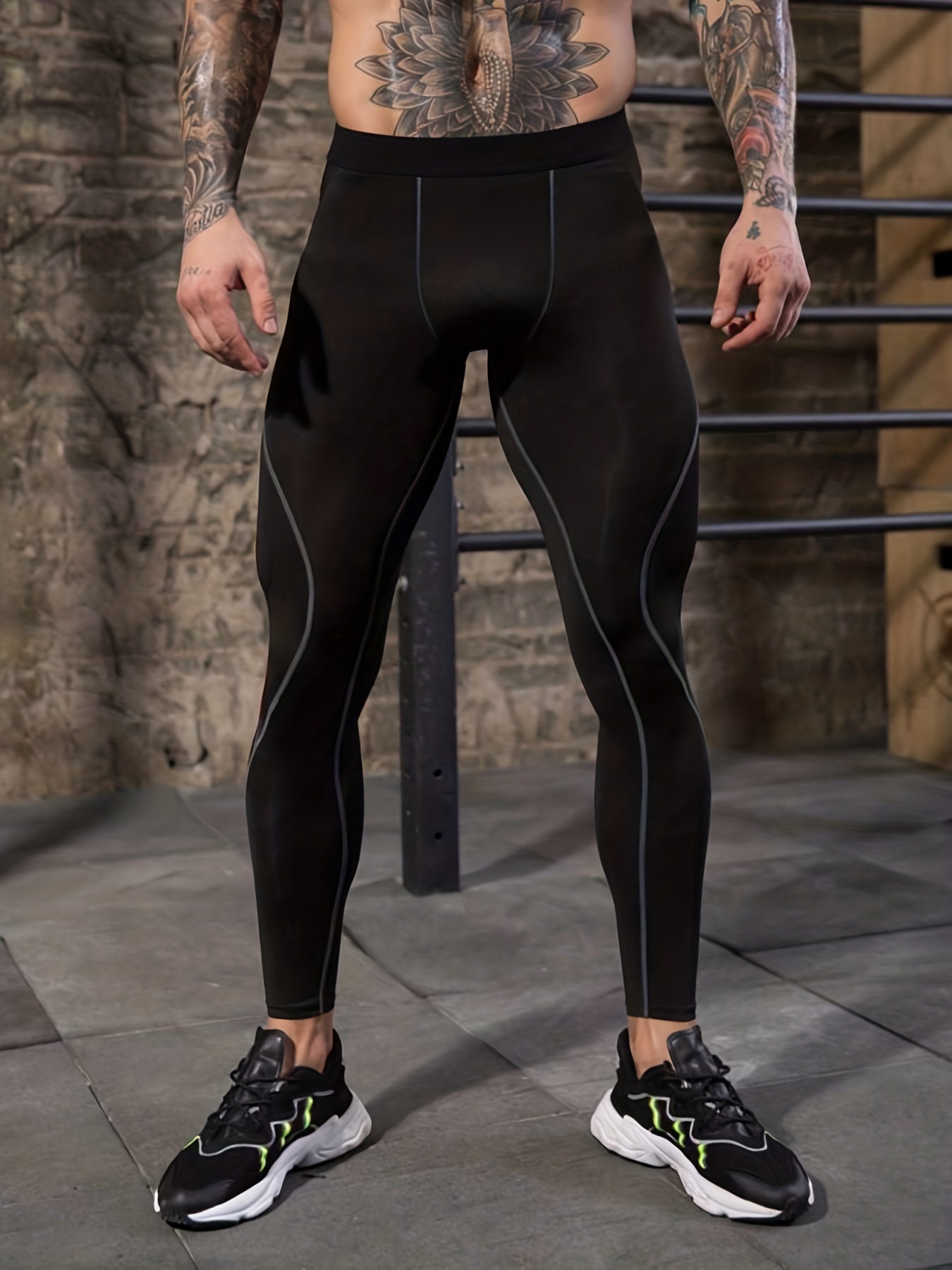 PRO Sports Fitness Leggings, Men's Tight Compression Yoga Training High  Elastic Speed Dry Pants